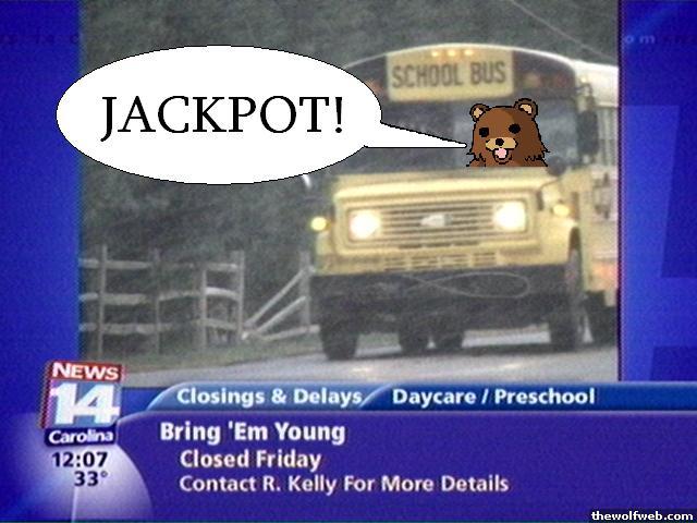pedobear on a school bus