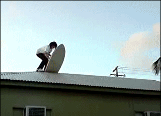 roof surfing fail
