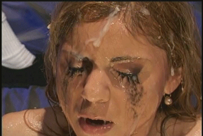 lots of cum on her face
