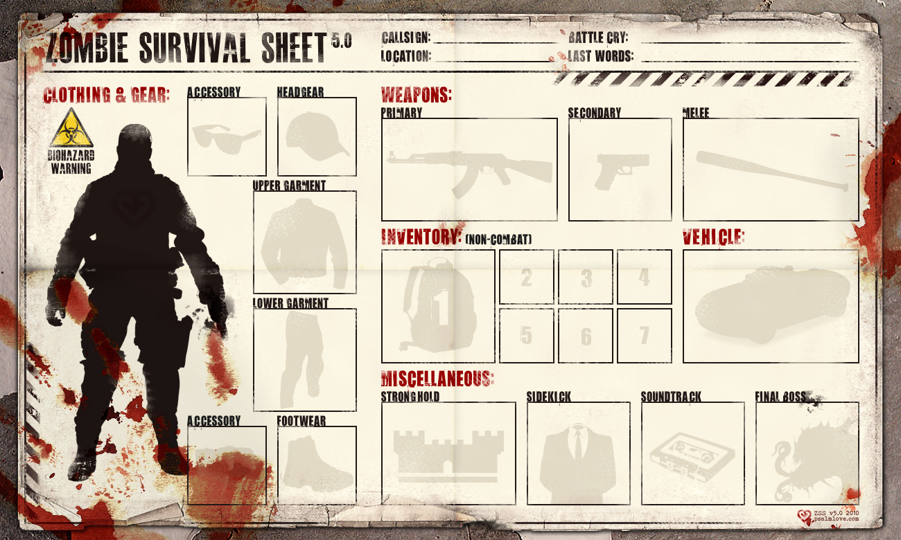 Zombie Survival Card