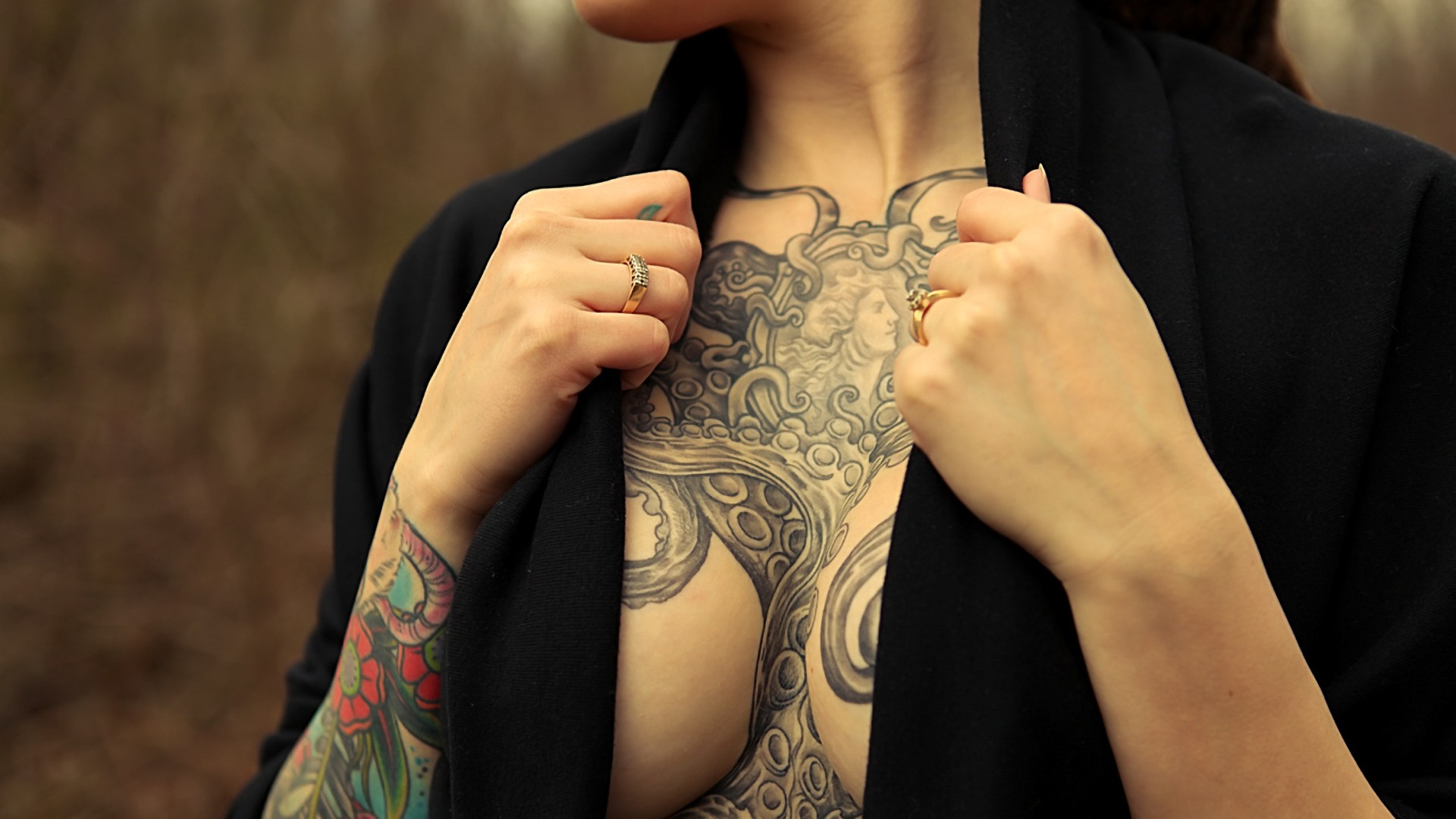 tattoo cleavage wallpaper