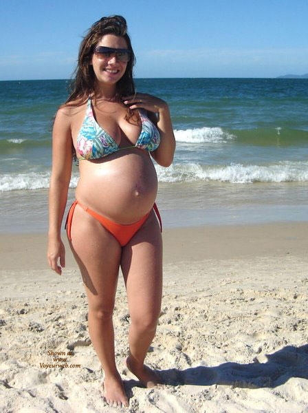pregnant at the beach
