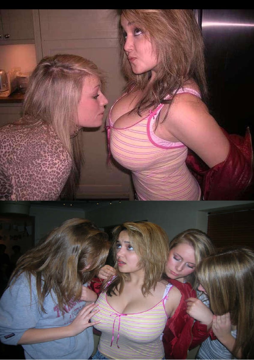 friends playing with breasts